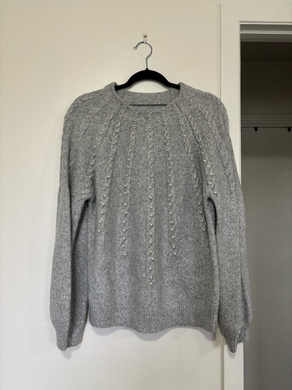 APRICOT Pearl Embellished Cable Knit Sweater - Picture 3 of 9